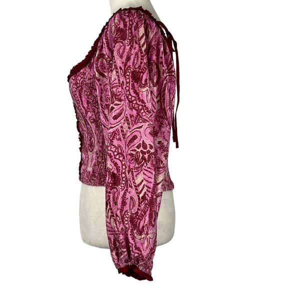 Free PEOPLE, DARE‎ ME VELVET, BLOUSE WOMENS NEW WITH TAGS, PINK, - Picture 9 of 16